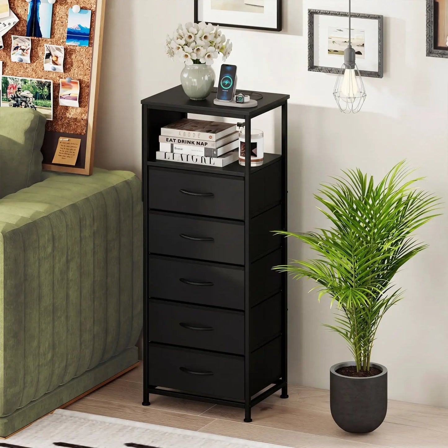 Nightstand with Integrated Charging Station