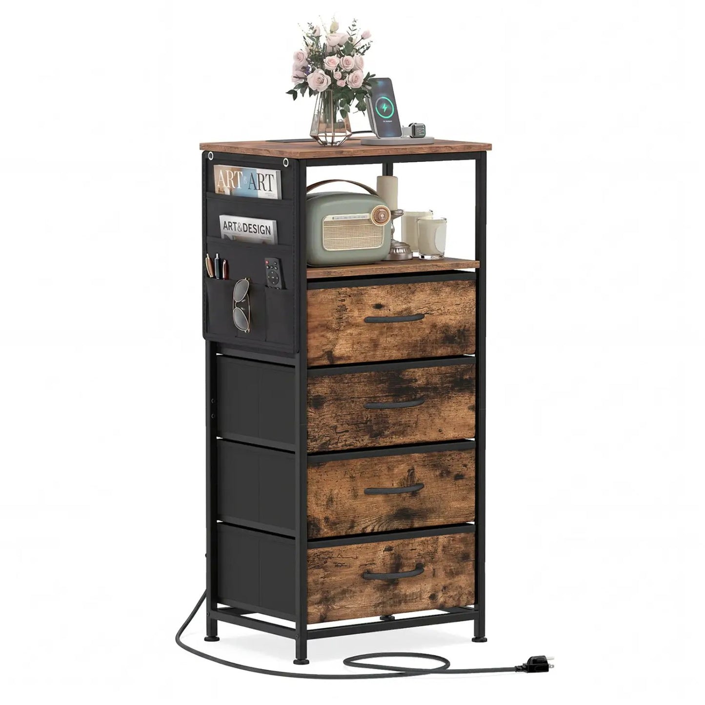 Nightstand Integrated Charging Station 34