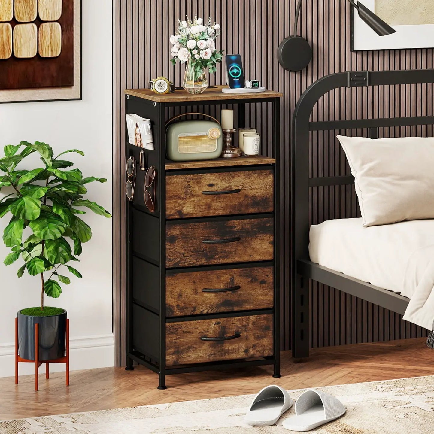 Wall Mounted Pipe Clothing Rack With Six Rods