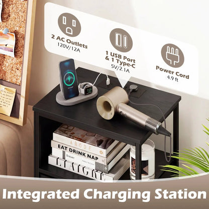 Nightstand Integrated Charging Station 34