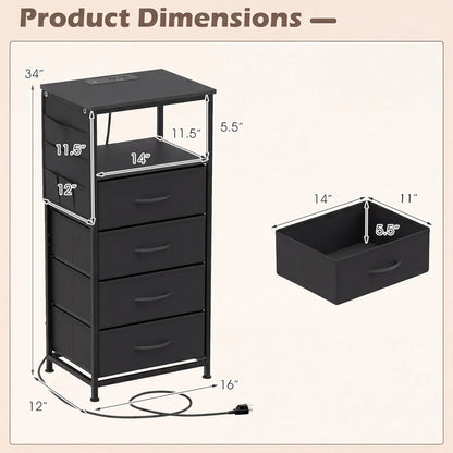Nightstand Integrated Charging Station 34