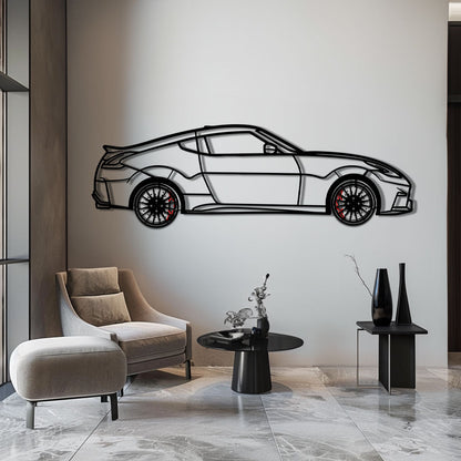 Nissan 350Z Metal Car Wall Art with Rotating Wheels - JDM Fairlady Z33 Silhouette - Interactive Automotive Wall Decor - KAFMEKA153 - Tampa Home & Garden Store