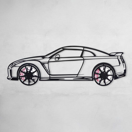 Nissan GT-R R35 Wall Art – JDM Steel Silhouette with Spinning Wheels-KAFMEKA036 - Tampa Home & Garden Store