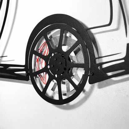 Nissan GT-R R35 Wall Art – JDM Steel Silhouette with Spinning Wheels-KAFMEKA036 - Tampa Home & Garden Store