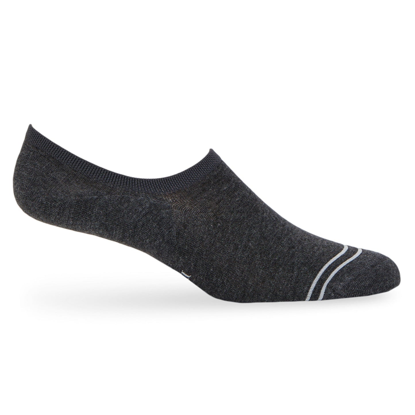 F23 No-Show Sock 6-Pack in dark heather gray with white stripe accents on Tampa Home & Garden Store