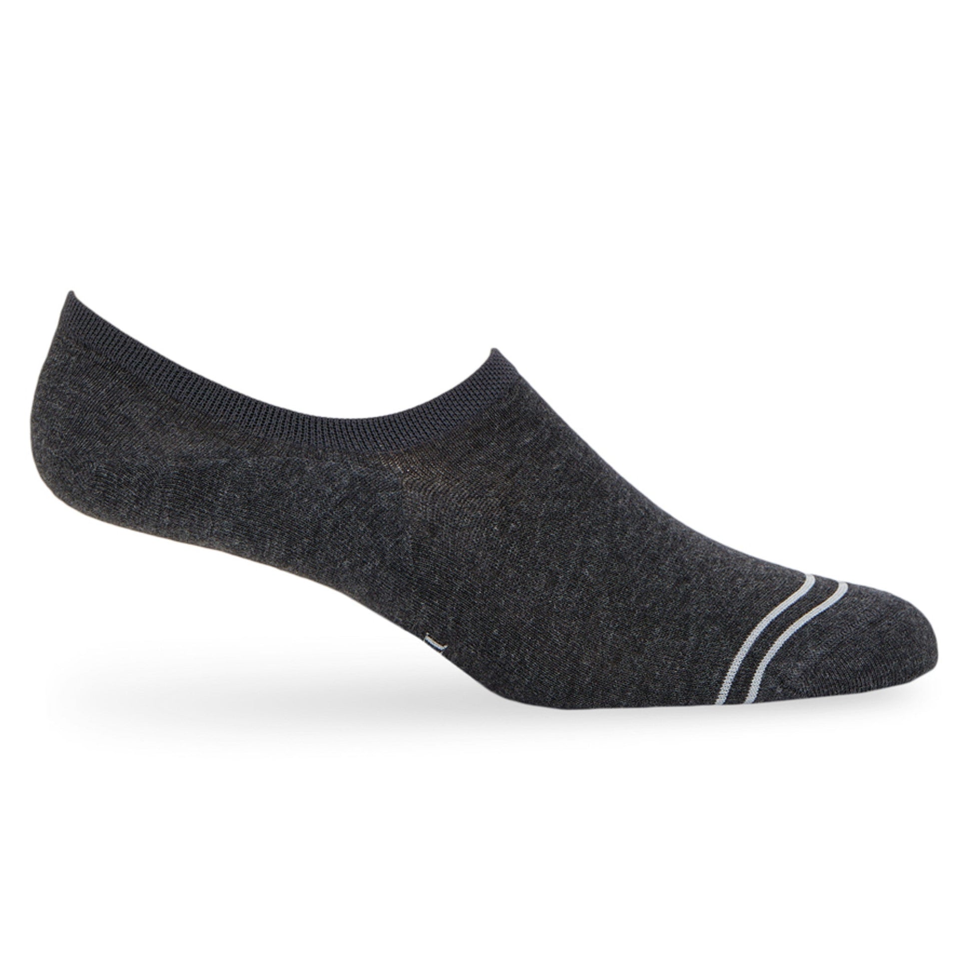 F23 No-Show Sock 6-Pack in dark heather gray with white stripe accents on Tampa Home & Garden Store