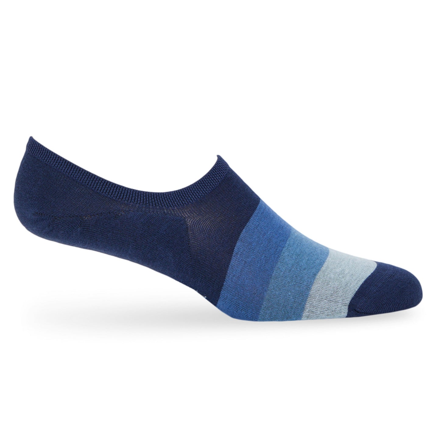 F23 No-Show Sock blue striped footie sock on Tampa Home & Garden Store
