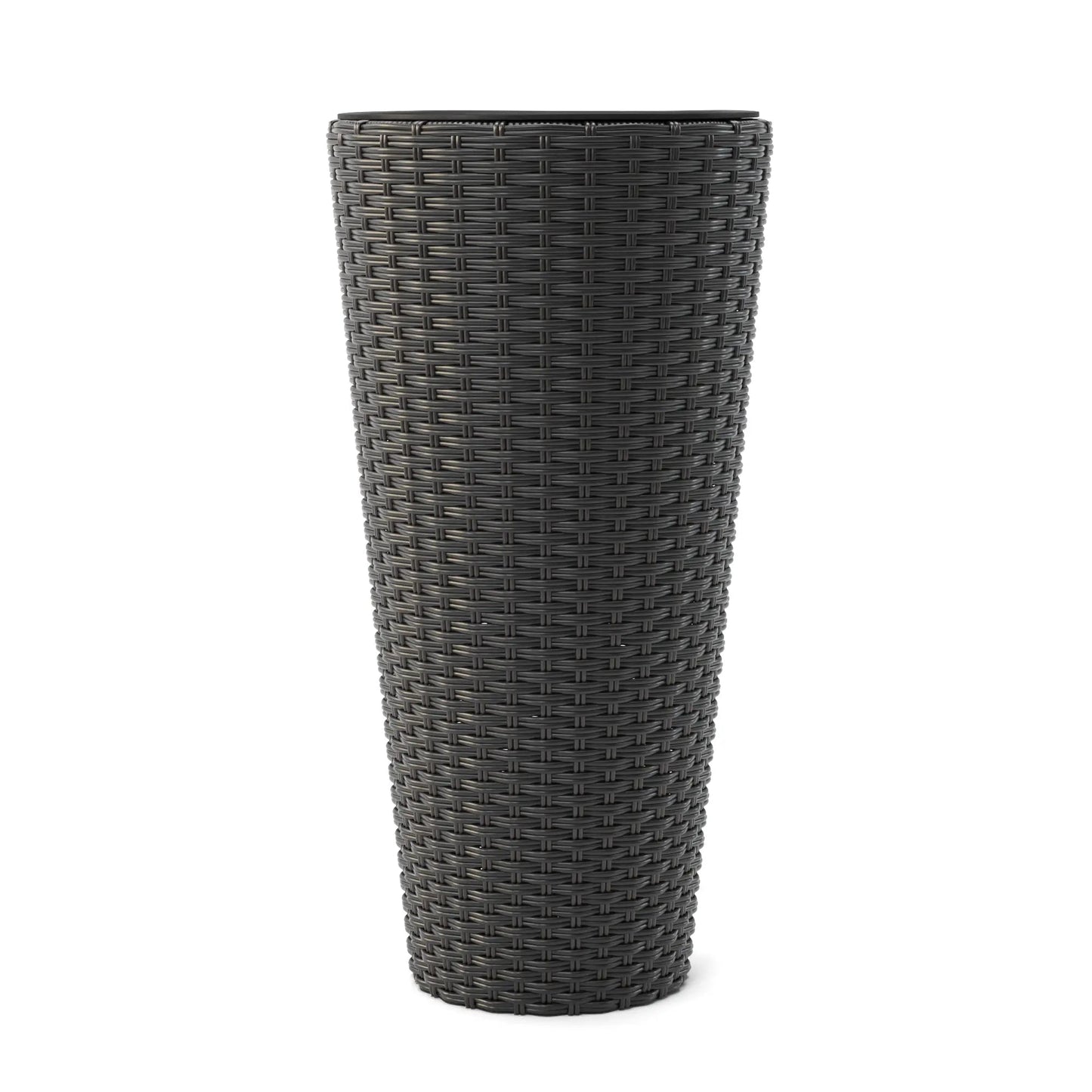Noah round wicker planter 2-piece set in black, Fire Sense/Balkene Home outdoor furnishings on Tampa Home & Garden Store