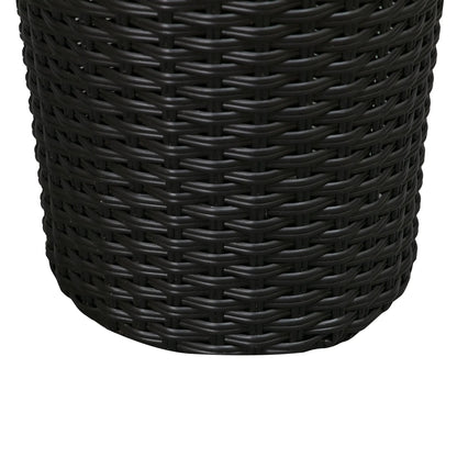 Noah Round Wicker Planter 2-piece set black outdoor planters with woven rattan-like texture on Tampa Home & Garden Store