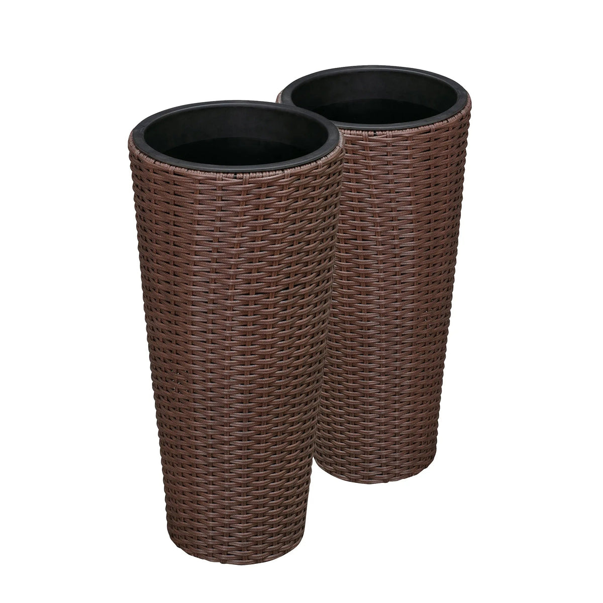 Noah Round Wicker Planter 3-pack mocha finish for outdoor use on Tampa Home & Garden Store