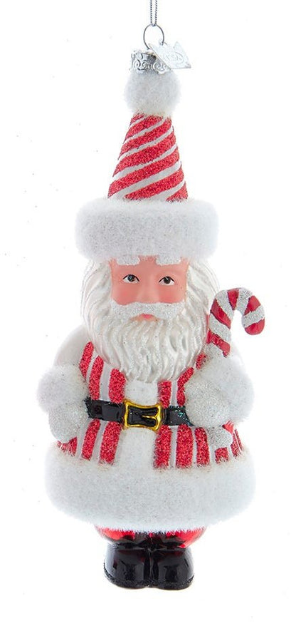 Noble Gems Glass 6 inch Santa Ornament - Striped Outfit - Tampa Home & Garden Store