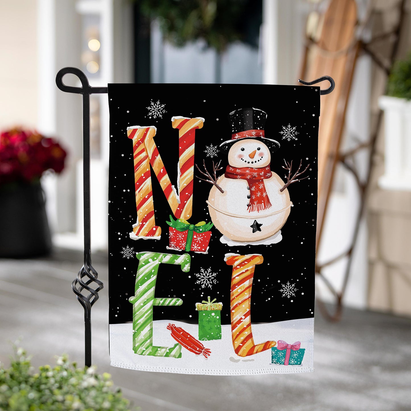 Noel Snowman Suede Garden Flag - Tampa Home & Garden Store