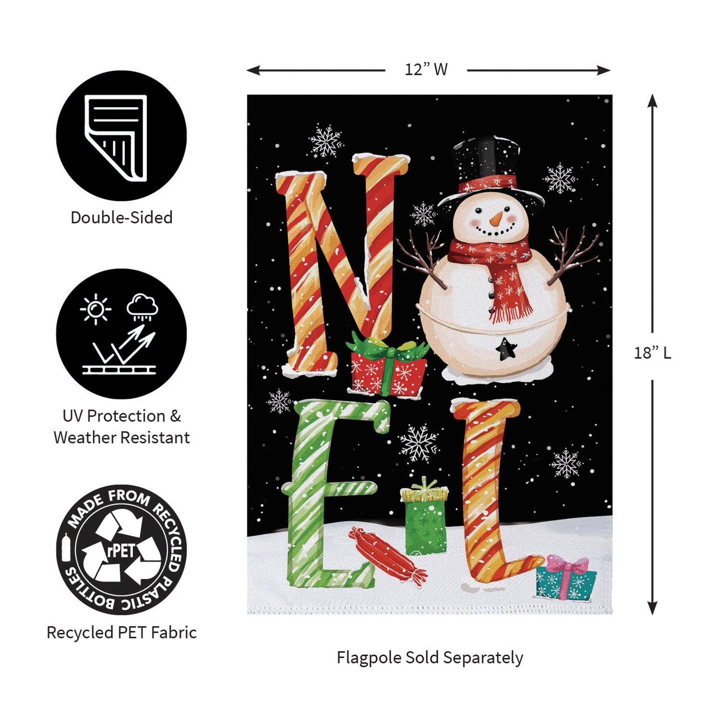 Noel Snowman Suede Garden Flag - Tampa Home & Garden Store