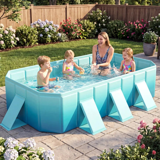 Portable above-ground swimming pool with 24 turquoise wall panels by DirectDeals on Tampa Home & Garden Store