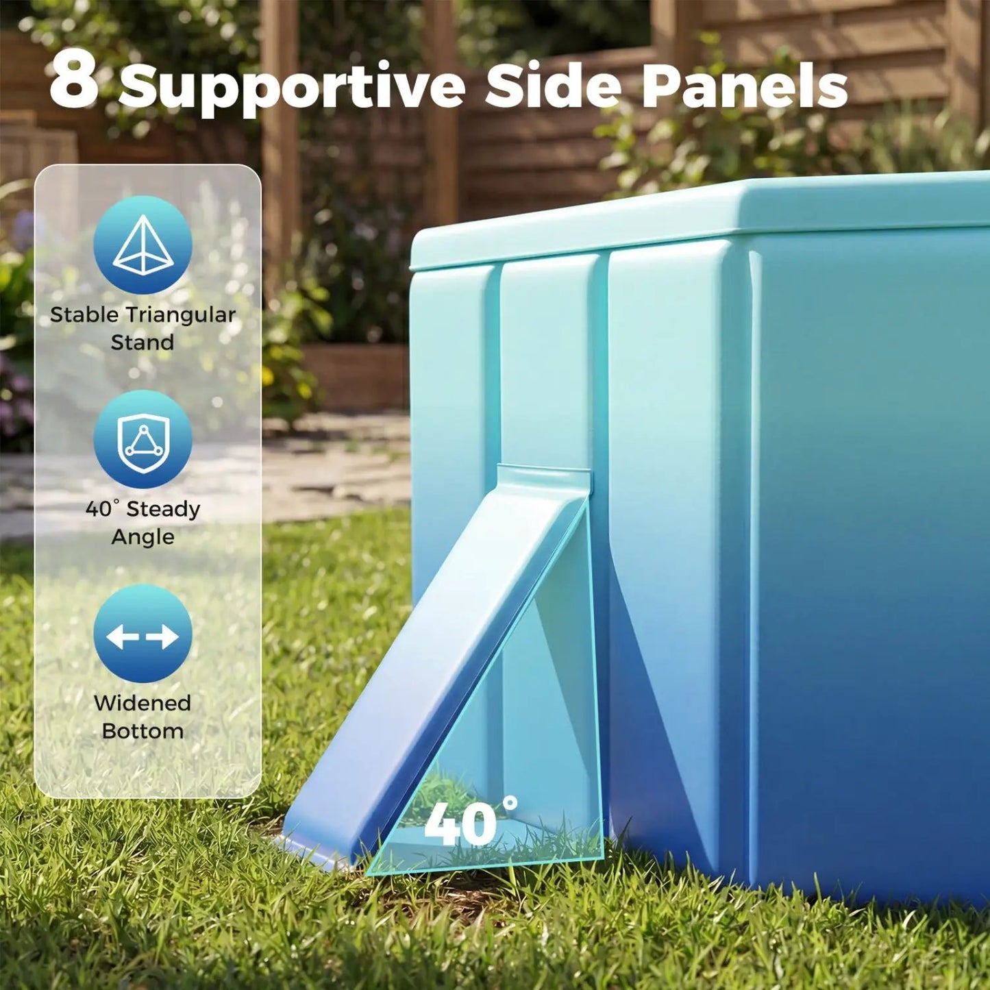 Portable Above Ground Swimming Pool with 24 Wall Panels
