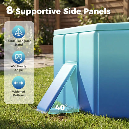 Portable Above Ground Pool With 8 Support Panels