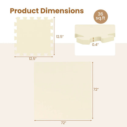 Interlocking Foam Tiles with Borders 36-Pack