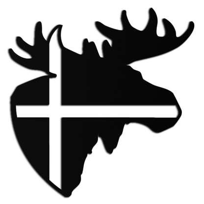 Nordic Moose Silhouette Metal Wall Art – Scandinavian Elk Head with Cross Decor for Modern Rustic Interiors- KAF415 - Tampa Home & Garden Store