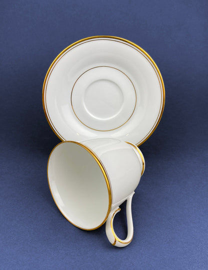 Noritake Allison Tea Set: Gold Band China Cups and Saucers (Set of Five) - Tampa Home & Garden Store