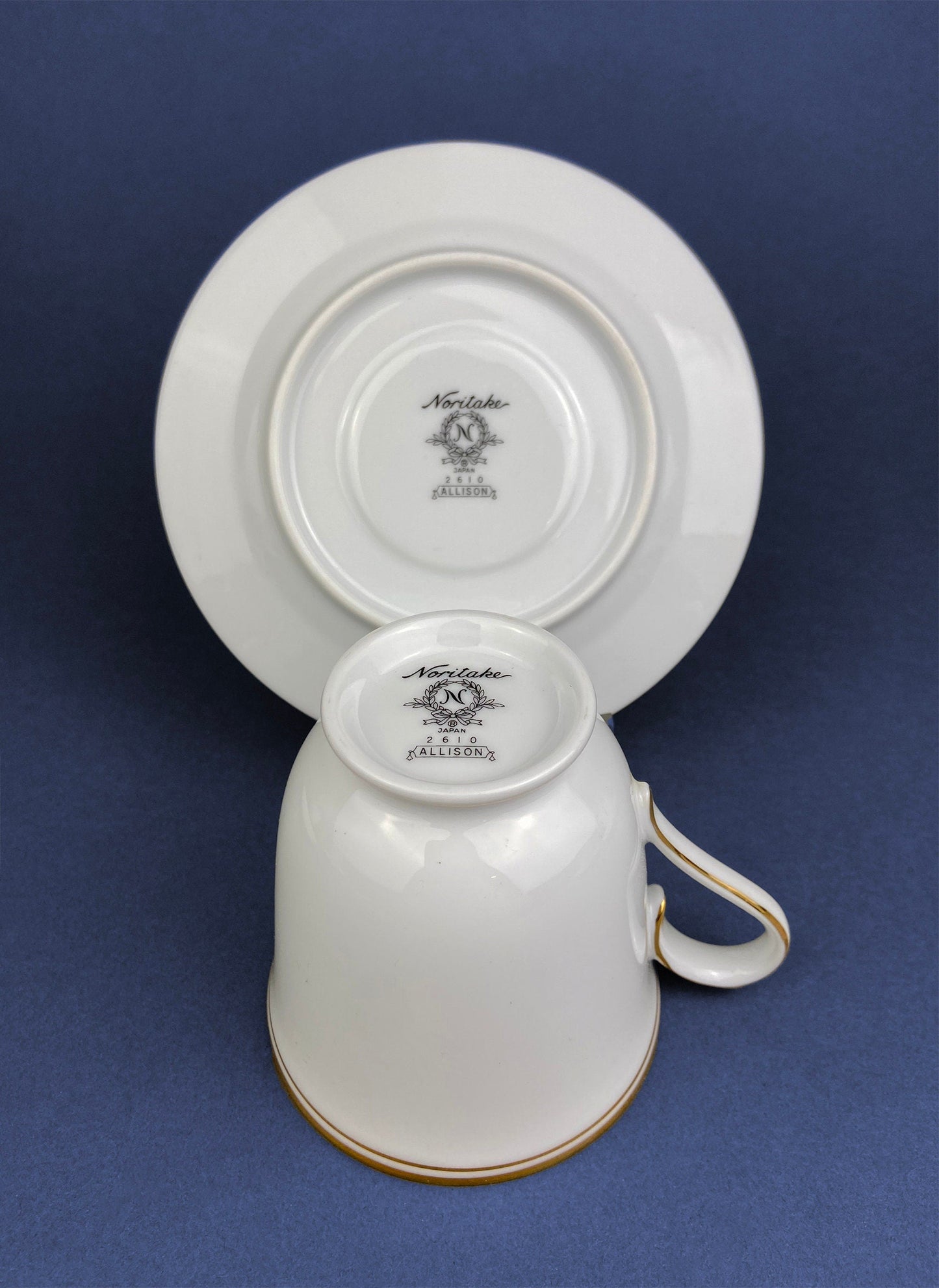 Noritake Allison Tea Set: Gold Band China Cups and Saucers (Set of Five) - Tampa Home & Garden Store