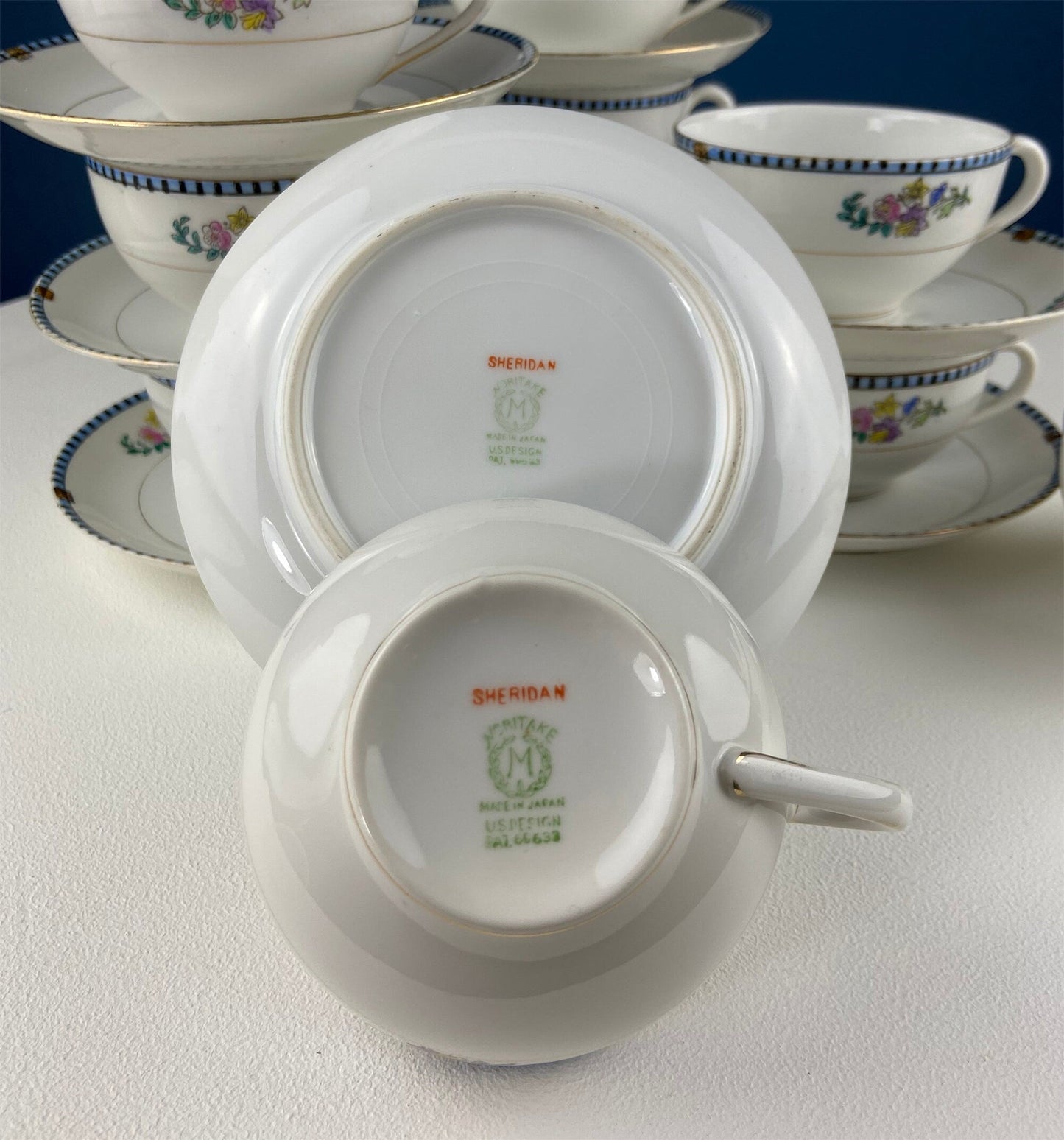 Noritake Dinner Set. Sheridan U.S. Design. 4 Dinner Plates, Large Oval Serving Bowl, 8 Cups & Saucers. Classic Minimal Look. - Tampa Home & Garden Store