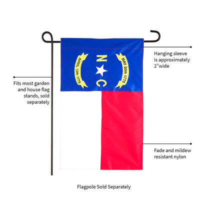 North Carolina State Garden Applique Flag - Tampa Home & Garden Store