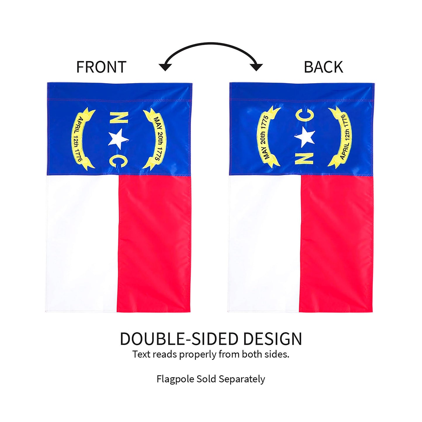North Carolina State Garden Applique Flag - Tampa Home & Garden Store