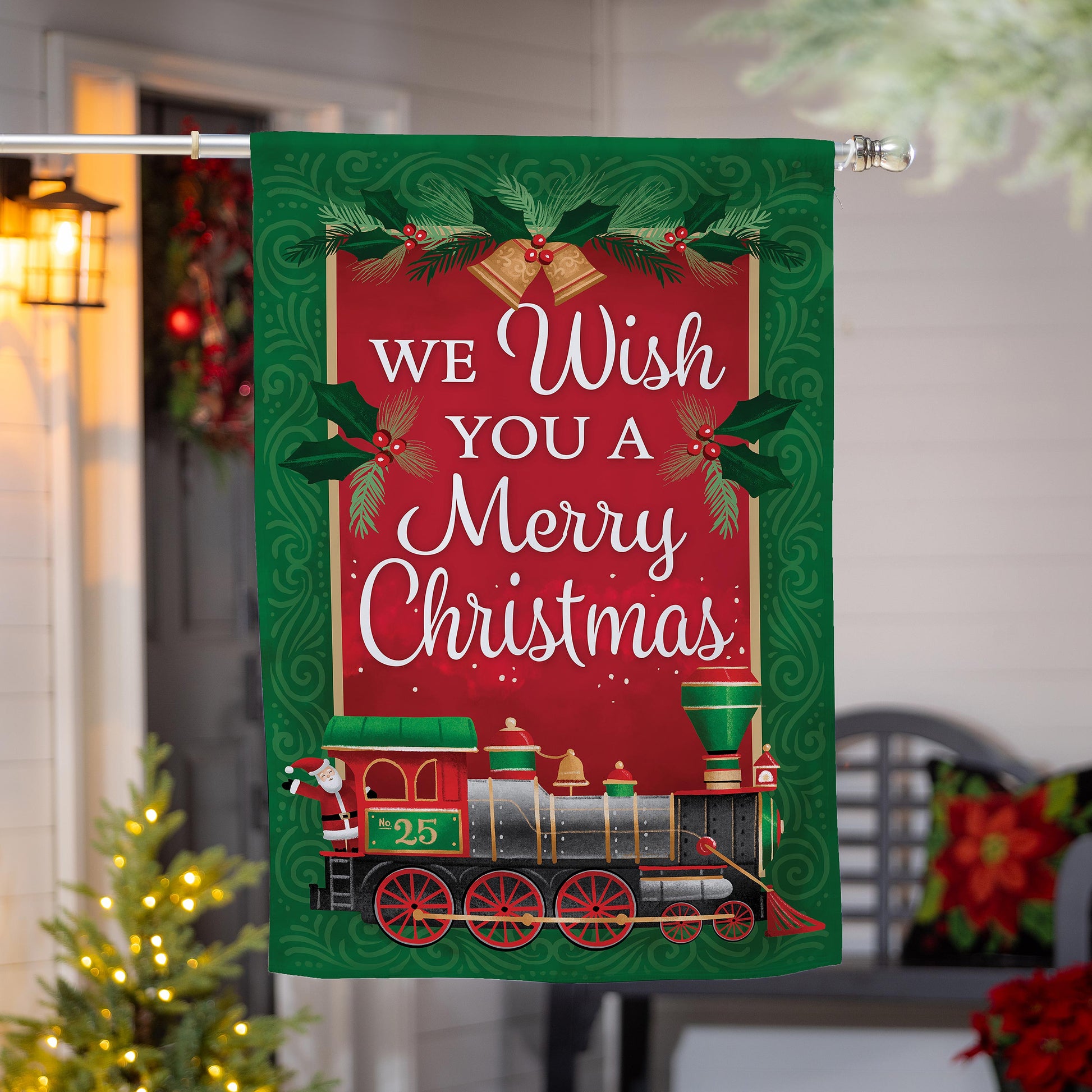 North Pole Express Applique House Flag - Tampa Home & Garden Store