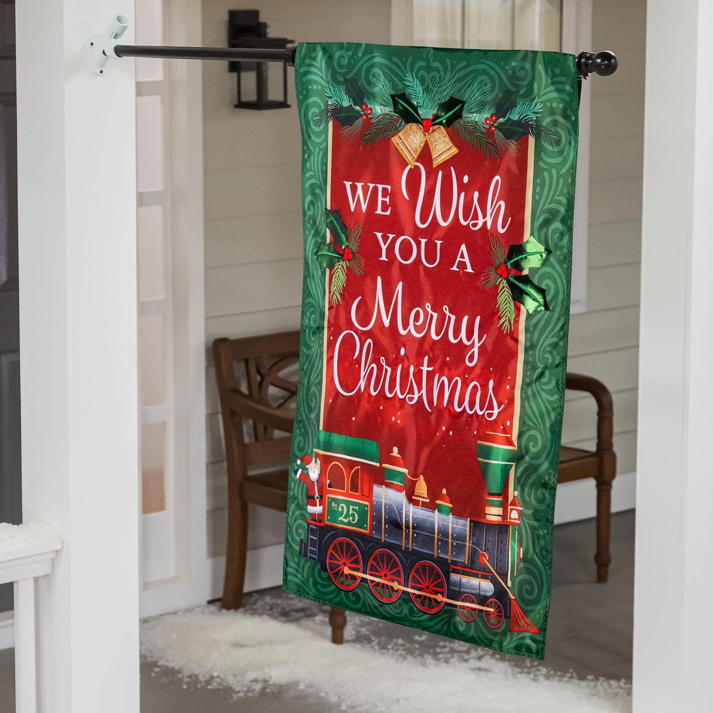 North Pole Express Applique House Flag - Tampa Home & Garden Store