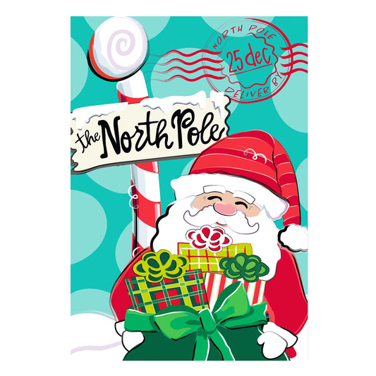 North Pole Welcome Burlap Garden Flag - Tampa Home & Garden Store