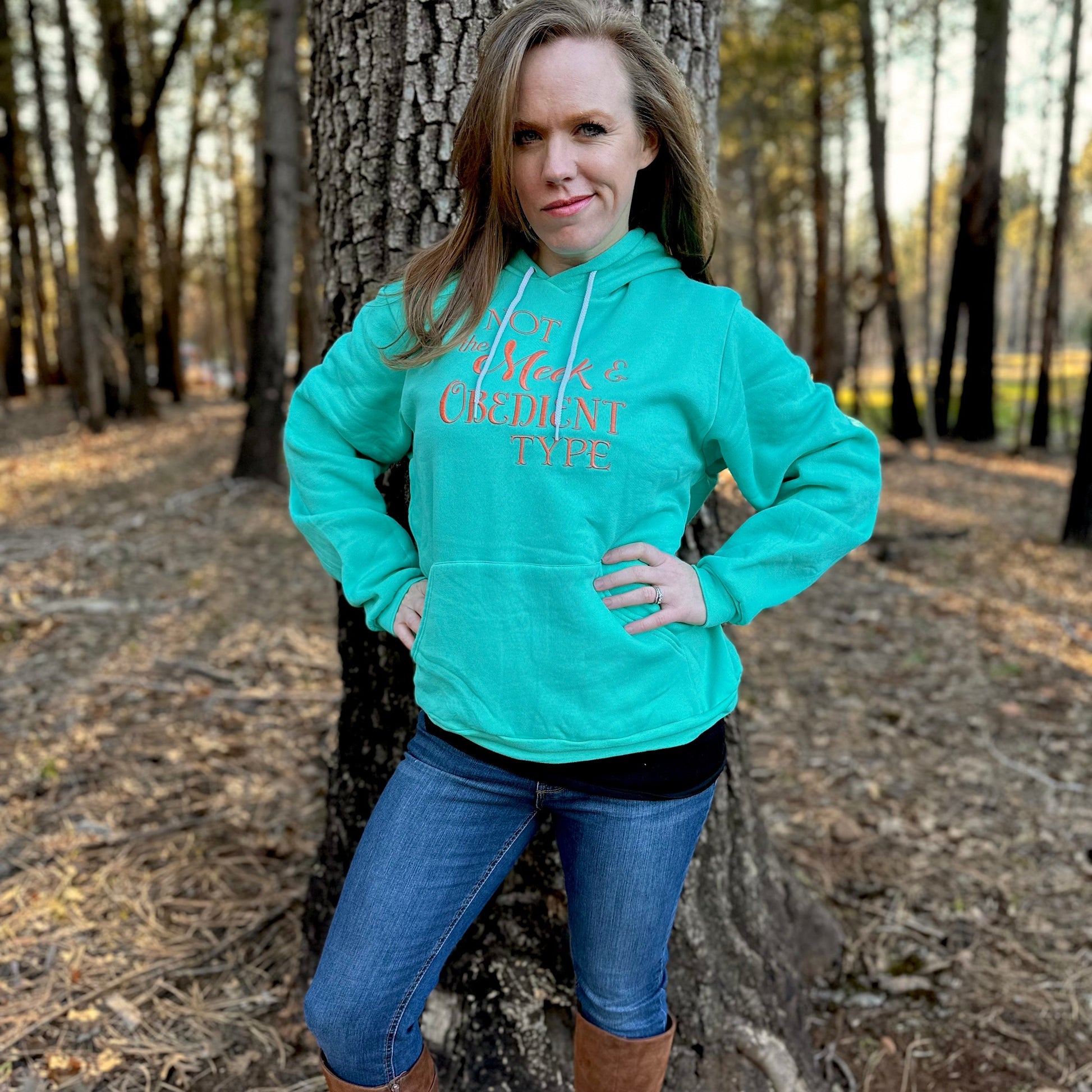 Not the Meek and Obedient Type Embroidered Soft Fleece Unisex Sweatshirt Hoodie - Outlander Inspiration - Tampa Home & Garden Store