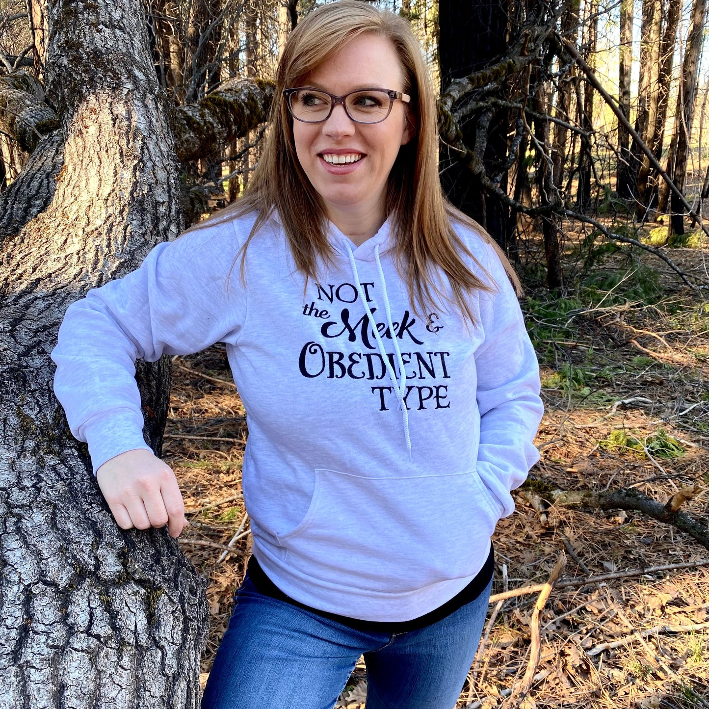 Not the Meek and Obedient Type Embroidered Soft Fleece Unisex Sweatshirt Hoodie - Outlander Inspiration - Tampa Home & Garden Store