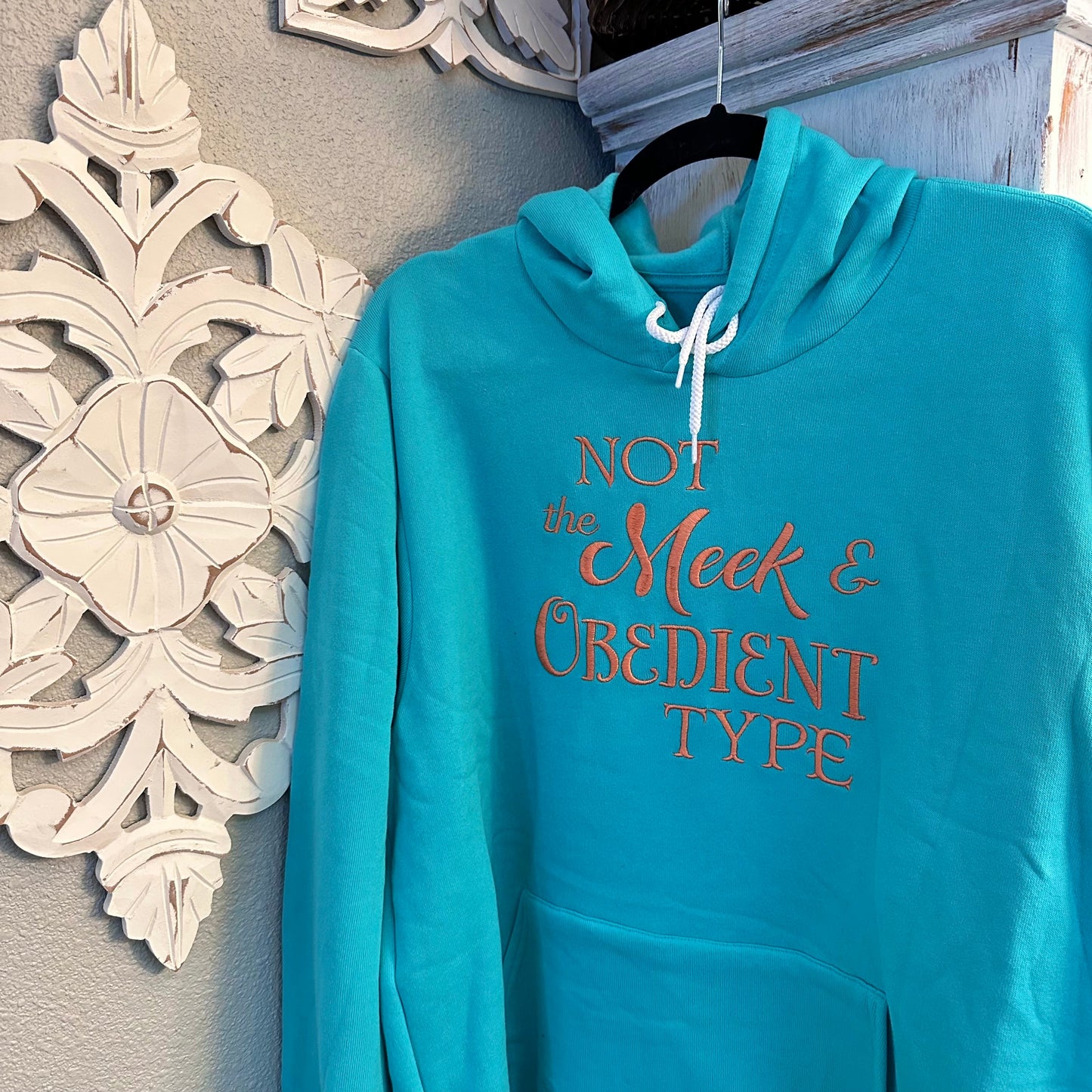 Not the Meek and Obedient Type Embroidered Soft Fleece Unisex Sweatshirt Hoodie - Outlander Inspiration - Tampa Home & Garden Store