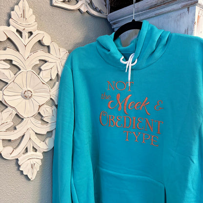 Not the Meek and Obedient Type Embroidered Soft Fleece Unisex Sweatshirt Hoodie - Outlander Inspiration - Tampa Home & Garden Store