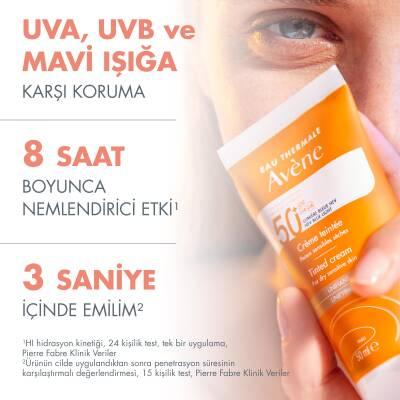 Avène tinted sunscreen SPF50+ 50ml for dry skin in orange tube on Tampa Home & Garden Store