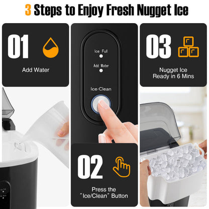 Máquina de hielo Nugget para encimera con hielo masticable suave