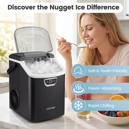 Nugget Ice Maker Countertop with Audible Alarm