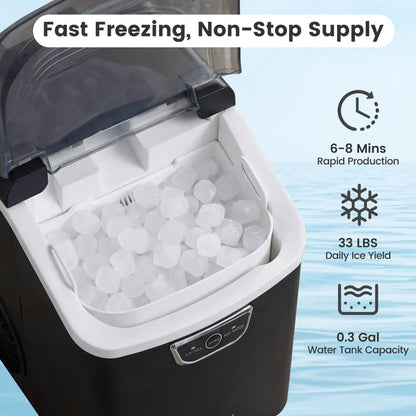 Nugget Ice Maker Countertop with Audible Alarm