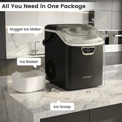 Nugget Ice Maker Countertop with Audible Alarm