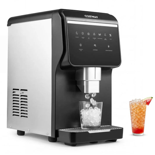 Costway nugget ice maker with self-dispensing, black stainless finish, 80 lb pellet ice on Tampa Home & Garden Store