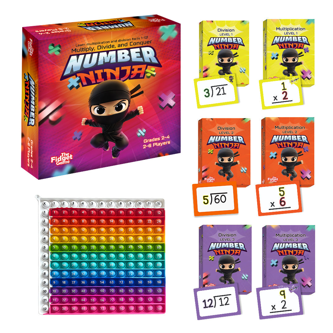 Number Ninja game The Fidget Game with six division and multiplication packs and abacus on Tampa Home & Garden Store