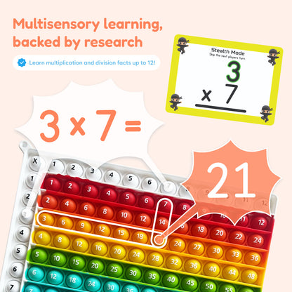 Multiplication and Division Mat by The Fidget Games, rainbow bead abacus for math practice on Tampa Home & Garden Store