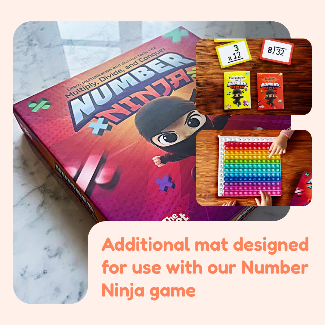 Multiplication and Division Mat by The Fidget Games, rainbow bead grid and Number Ninja cards on Tampa Home & Garden Store