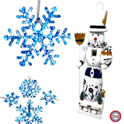 Copo de Nieve de Vidrio Hecho a Mano - Azul Océano - por studioTica