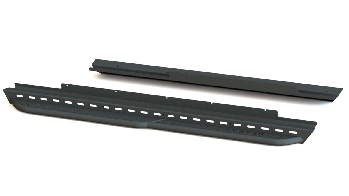 Avatar NV3500 RockBody Side Steps by avatar offroad, dark gray textured steel running boards on Tampa Home & Garden Store