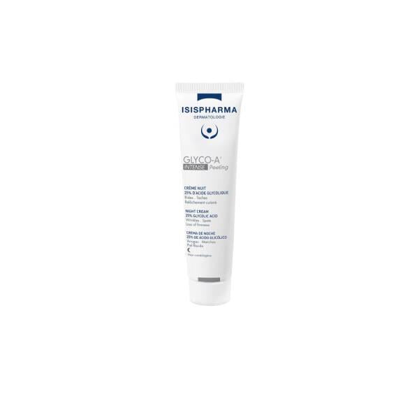 IsisPharma Glyco-A night cream tube, white with blue label, 25% glycolic acid on Tampa Home & Garden Store