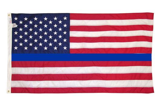 Nylon American Flag with Thin Blue Line - Tampa Home & Garden Store