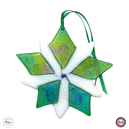 Adorno de cristal hecho a mano - Flor de Pascua