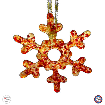 Copo de nieve de cristal hecho a mano - Borde de fuego - de studioTica