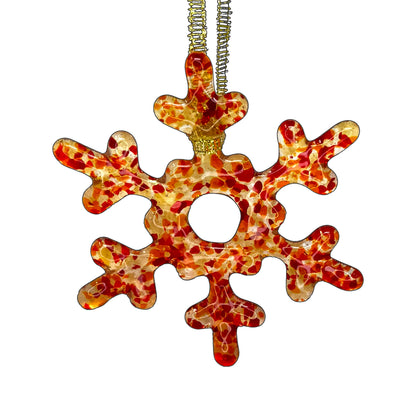 Copo de nieve de cristal hecho a mano - Borde de fuego - de studioTica
